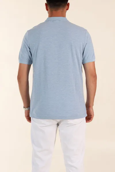 Bebe Mavisi Kırçıllı Regular Fit Basic Polo Yaka Erkek Tişört 372080