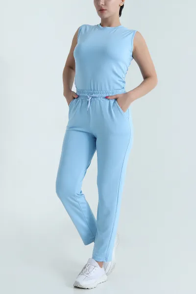 Bebe Mavisi Kolsuz Bisiklet Yaka Modal Kadın İkili Takım 479527