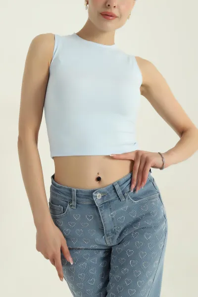 Bebe Mavisi Kolsuz Modal Kadın Atlet 374658