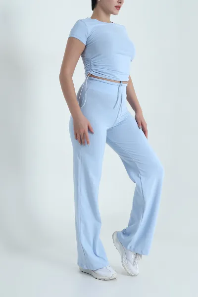 Bebe Mavisi Kompak Bisiklet Yaka Kadın Eşofman Takımı 479853