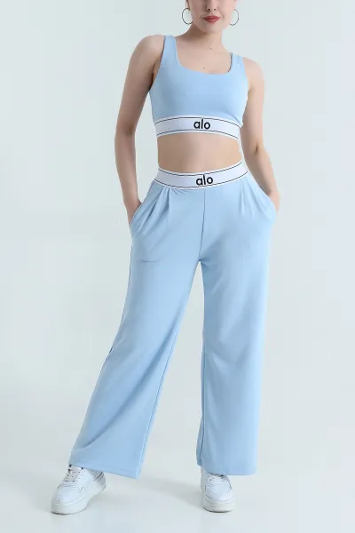 Bebe Mavisi Likralı Cepli Modal Kadın İkili Takım 472716