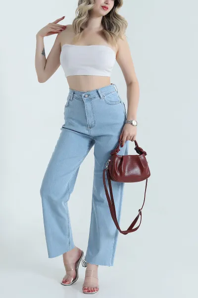 Bebe Mavisi Likralı Lazer Paça Kadın Kot Pantolon 472030