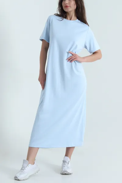 Bebe Mavisi Likralı Oysho Kadın Elbise 461588