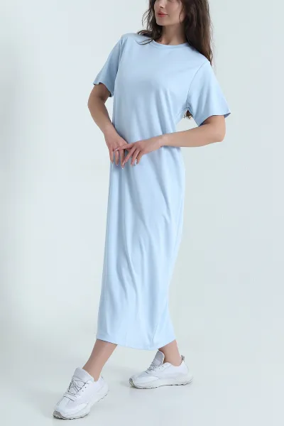 Bebe Mavisi Likralı Oysho Kadın Elbise 461588