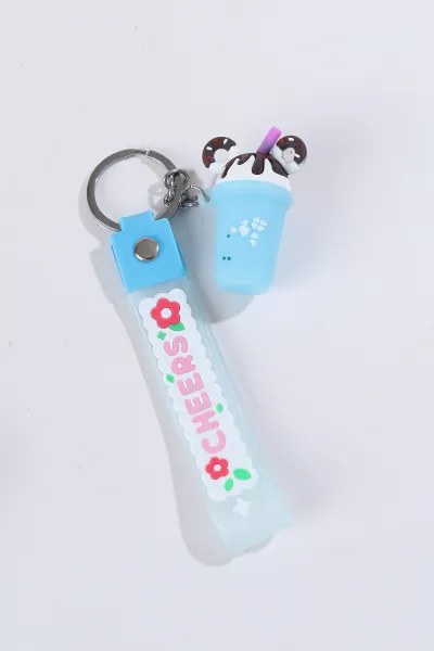 Bebe Mavisi Milkshake Figürlü Silikon Anahtarlık ve Çanta Süsü 304320