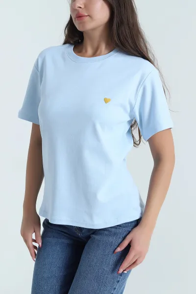 Bebe Mavisi Modal İnterlok Kadın Tişört 478316