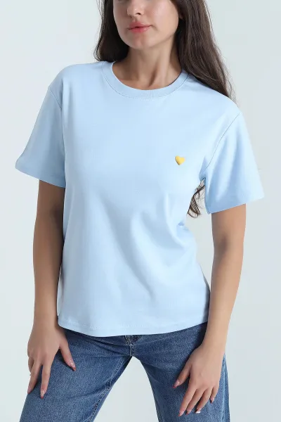 Bebe Mavisi Modal İnterlok Kadın Tişört 478316