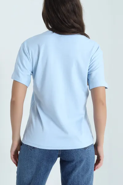 Bebe Mavisi Modal İnterlok Kadın Tişört 478316