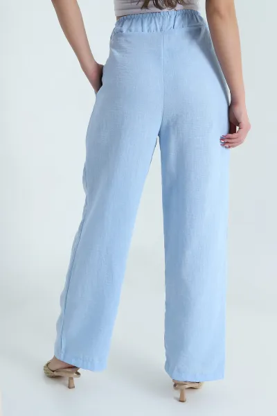 Bebe Mavisi Müslin Keten Kadın Pantolon 478052