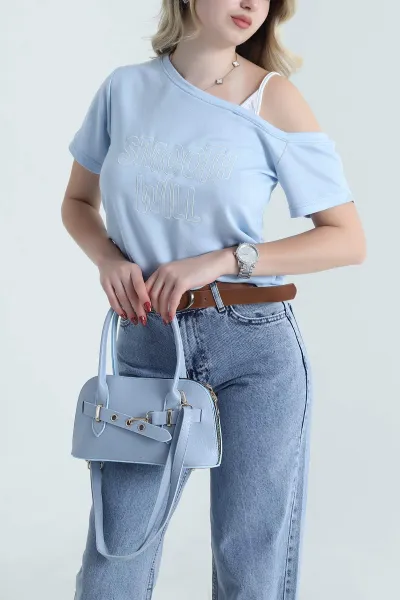 Bebe Mavisi Nakışlı İki İp Kadın Bluz 464550
