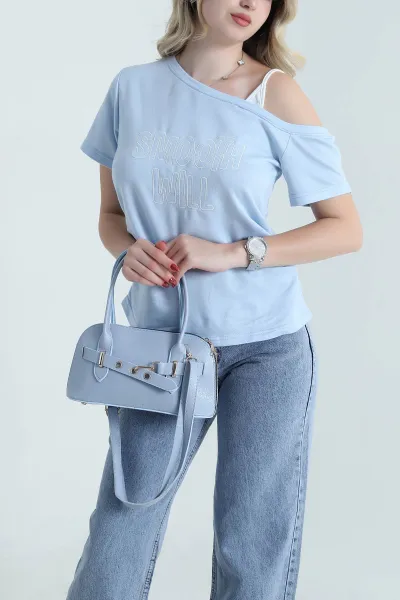 Bebe Mavisi Nakışlı İki İp Kadın Bluz 464550