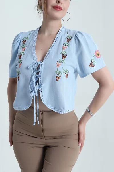 bebe-mavisi-nakisli-keten-kadin-bluz-475279