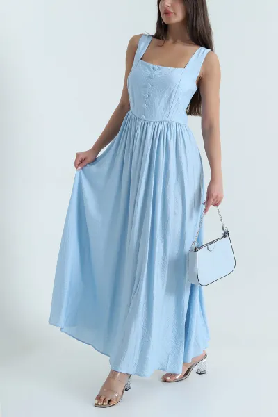 bebe-mavisi-on-arka-kare-yaka-gipeli-kadin-cilek-elbise-468356