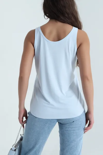 Bebe Mavisi Oval Kesim Modal Kadın Atlet 482085