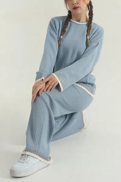 bebe-mavisi-oversize-likrali-triko-kadin-ikili-takim-401783