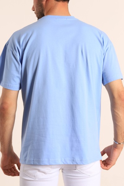 Bebe Mavisi Oversize Yazı Baskılı Cep Detay 186626