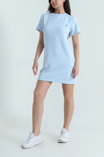 Bebe Mavisi Oysho Nakış Detay Kadın Elbise 465382