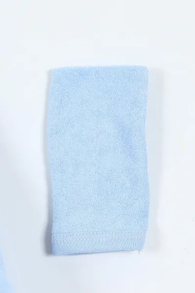 Bebe Mavisi Papyonlu Ayı Nakışlı Çift Katlı Erkek Bebek Silgi Havlu 375504