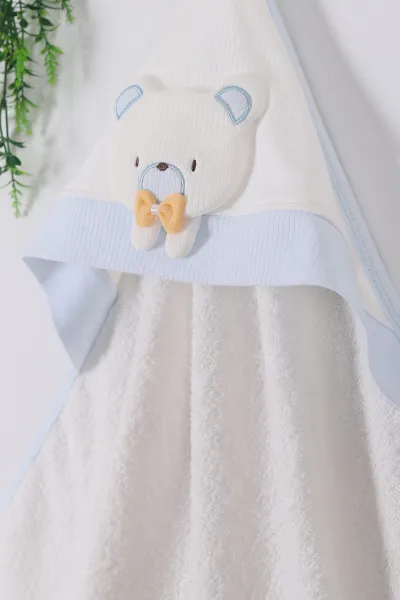 Bebe Mavisi Papyonlu Ayıcık  Bebe Havlu 261898