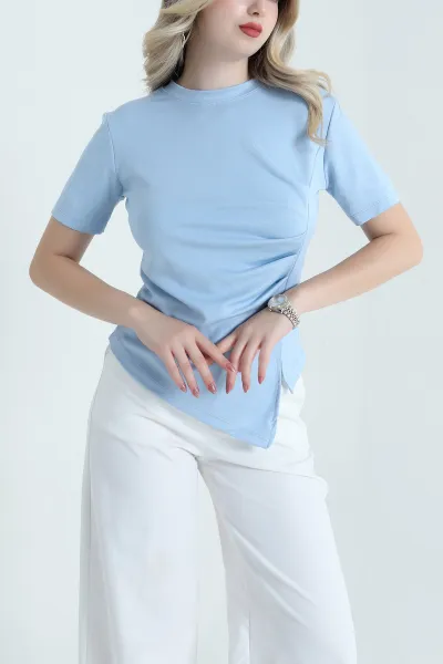 Bebe Mavisi Pileli Oysho Kadın Bluz 467272
