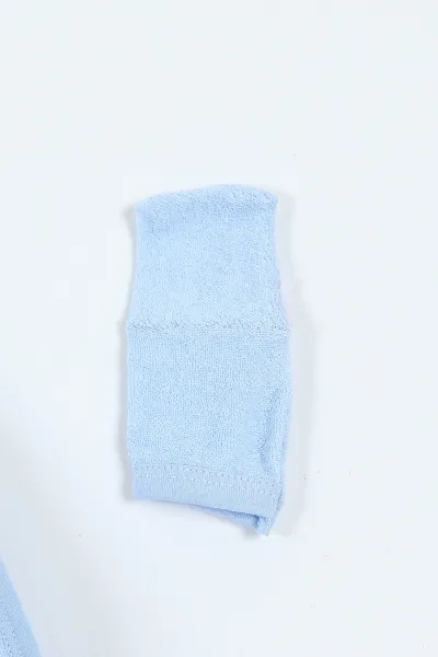 Bebe Mavisi Pilot Ayı Nakışlı Çift Katlı Erkek Bebek Silgi Havlu 375515