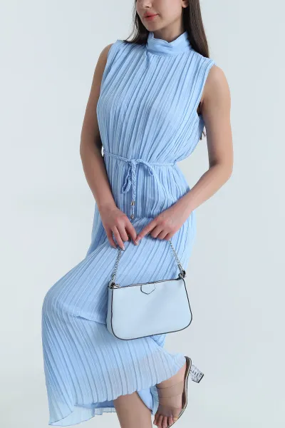 bebe-mavisi-pliseli-sifon-kadin-elbise-464424