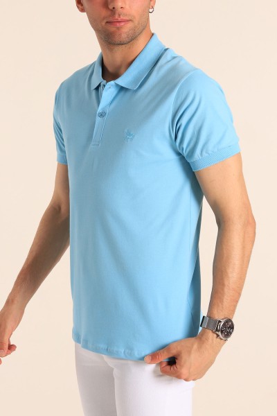 Bebe Mavisi Polo Yaka Dügmeli Erkek Tişört 181806