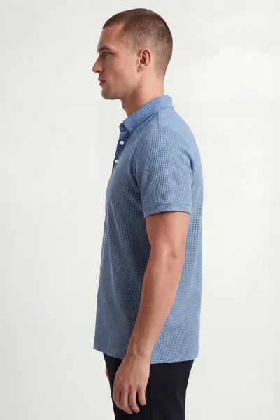 Bebe Mavisi Polo Yaka Likralı Erkek Tişört 433076
