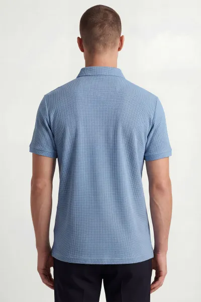 Bebe Mavisi Polo Yaka Likralı Erkek Tişört 433076