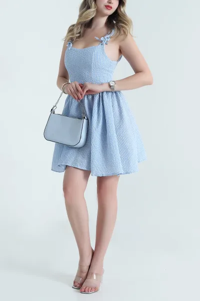 Bebe Mavisi Pötikare Askılı Kadın Elbise 478528