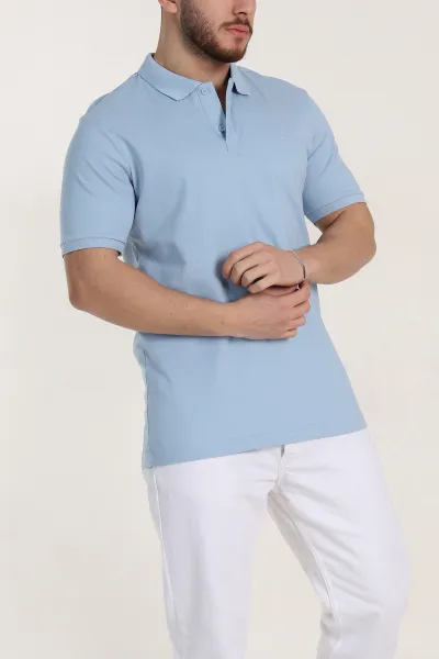 Bebe Mavisi Regular Fit Basic Polo Yaka Erkek Tişört 342472