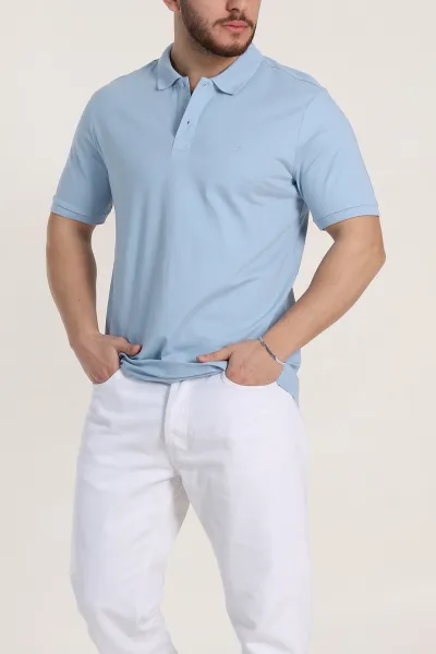 Bebe Mavisi Regular Fit Basic Polo Yaka Erkek Tişört 342472