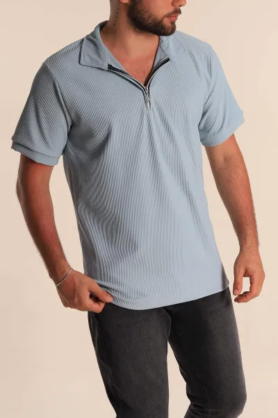 bebe-mavisi-regular-fit-cizgi-dokulu-fermuarli-polo-yaka-erkek-tisort-277169