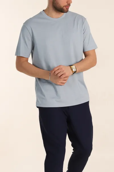bebe-mavisi-regular-fit-nakis-logo-detayli-basic-erkek-tisort-338458