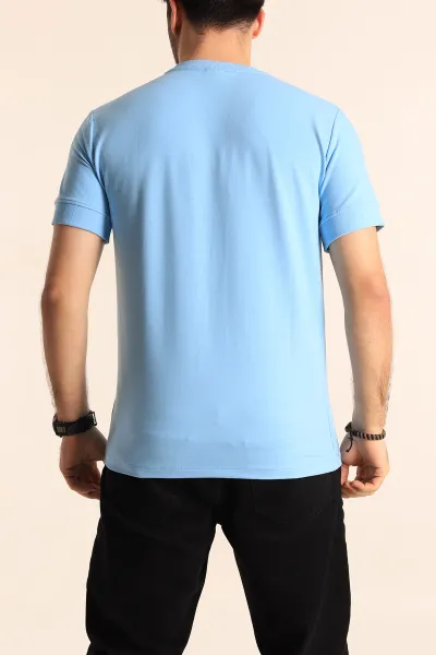 Bebe Mavisi Regular Fit Yazı Detay Erkek Tişört 252192