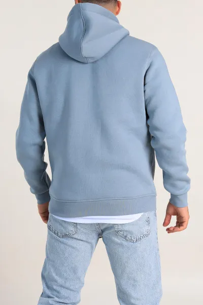 Bebe Mavisi Relaxed Fit Üç İp Şardonlu Kabartma Detaylı Erkek Sweatshirt 311131