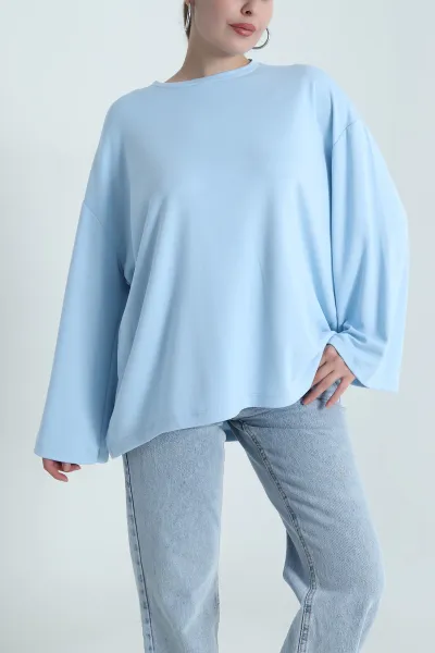 Bebe Mavisi Salaş Bisiklet Yaka Oysho Kadın Tunik 484729