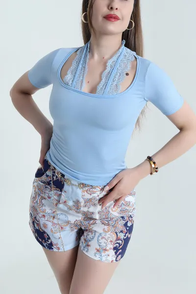 Bebe Mavisi Sandy Kumaş Kadın Bluz 471331