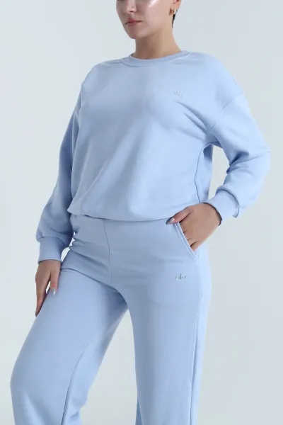 Bebe Mavisi Şardonsuz Üç İp Kadın İkili Takım 483630