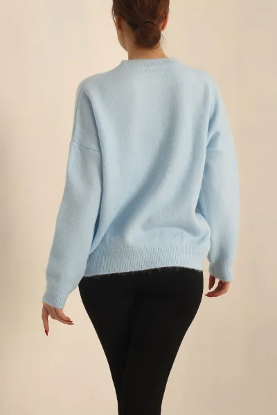 Bebe Mavisi Soft Triko Bayan Kazak 231535