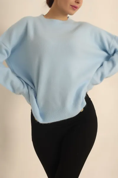Bebe Mavisi Soft Triko Bayan Kazak 231535