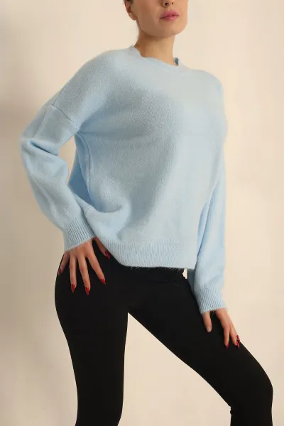 Bebe Mavisi Soft Triko Bayan Kazak 231535