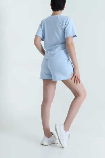Bebe Mavisi Şortlu Kadın Kristal İkili Takım 465937