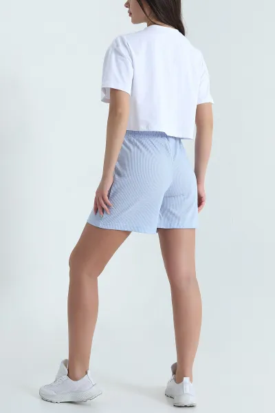 Bebe Mavisi Şortlu Waffle Kadın İkili Takım 469406