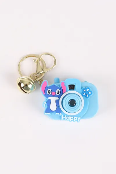 Bebe Mavisi Stich Figürlü Oyuncak Projeksiyonlu Fotoğraf Makinesi Anahtarlık ve Çanta Süsü 473938