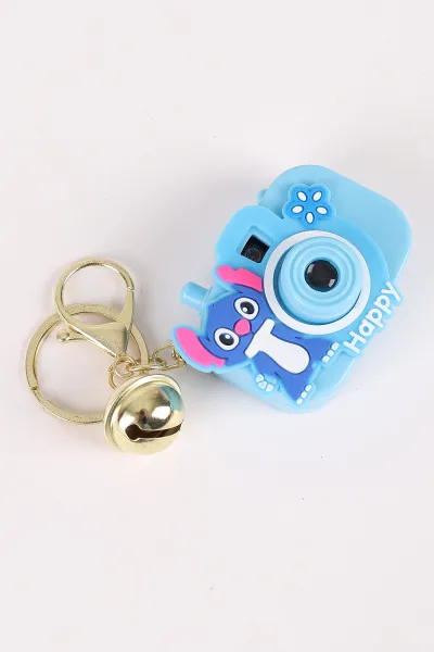 Bebe Mavisi Stich Figürlü Oyuncak Projeksiyonlu Fotoğraf Makinesi Anahtarlık ve Çanta Süsü 473938
