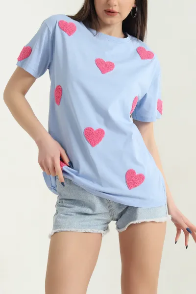 Bebe Mavisi Süzene Nakış Süprem Kadın Tişört 344676