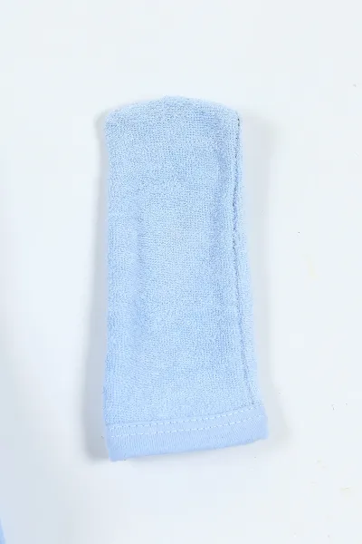 Bebe Mavisi Taclı Ayılı  Nakışlı Çift Katlı Erkek Bebek Silgi Havlu 375507