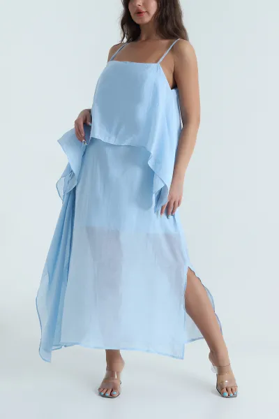 Bebe Mavisi Tensel Modal Kadın Elbise 484109
