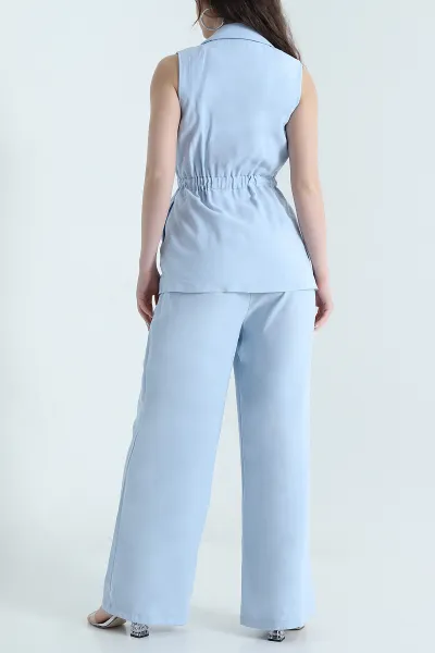 Bebe Mavisi Toka Detay Diagonel Modal Kadın İkili Takım 446844